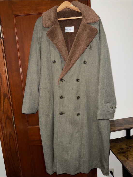 Bullock & Jones Other - Men's Long Trench Coat with Brown Shearling Lining - Bullock & Jones
